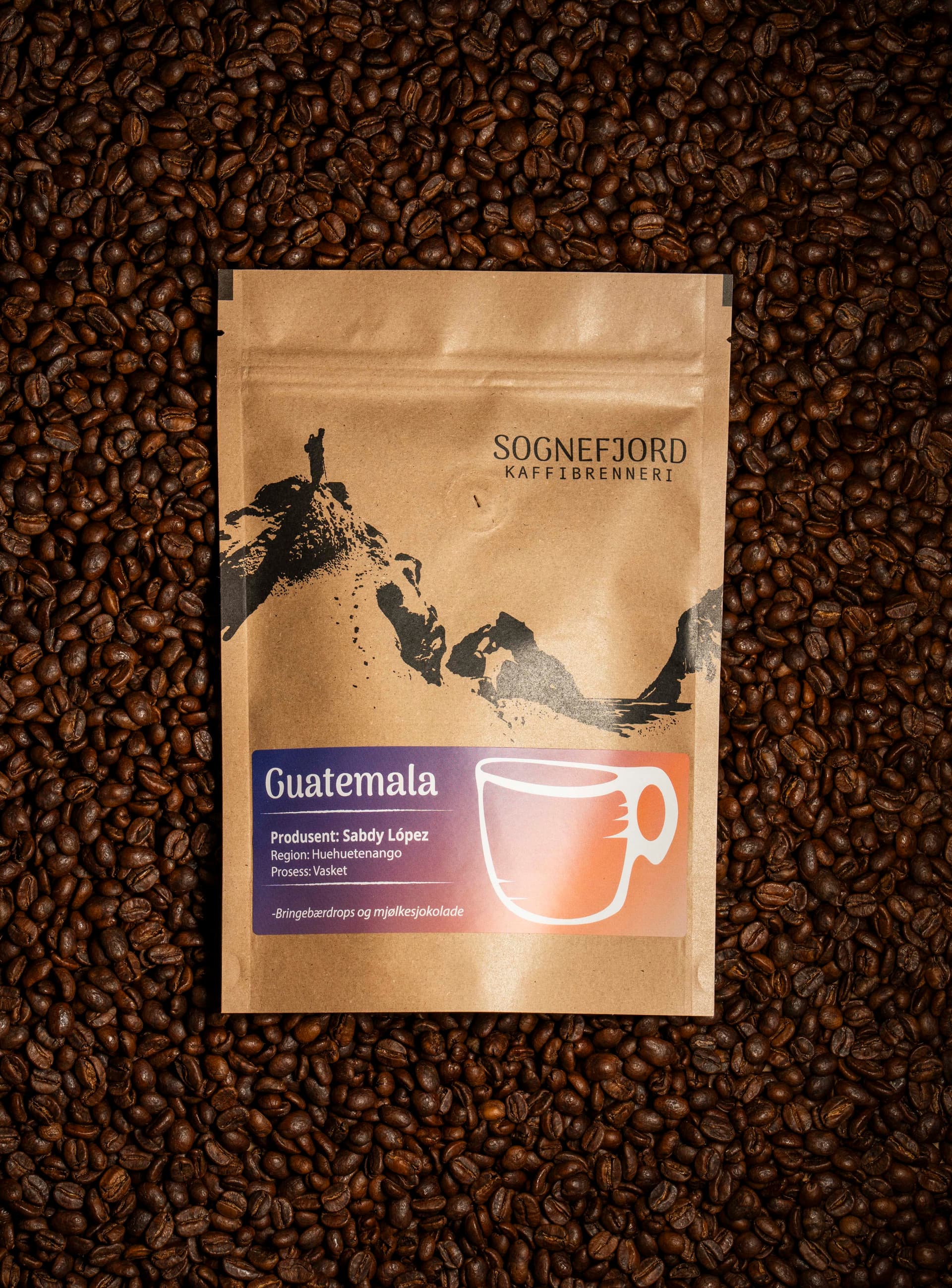 Sognefjord Kaffibrenneri Guatemala kaffepakke på kaffebønner